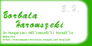 borbala haromszeki business card